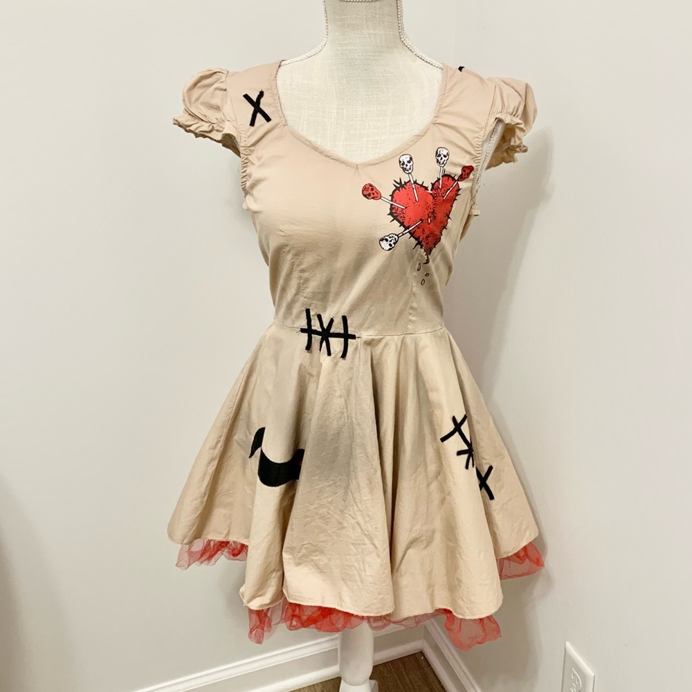 Seeing Red Voodoo Doll Costume Dress - Girls S - 8